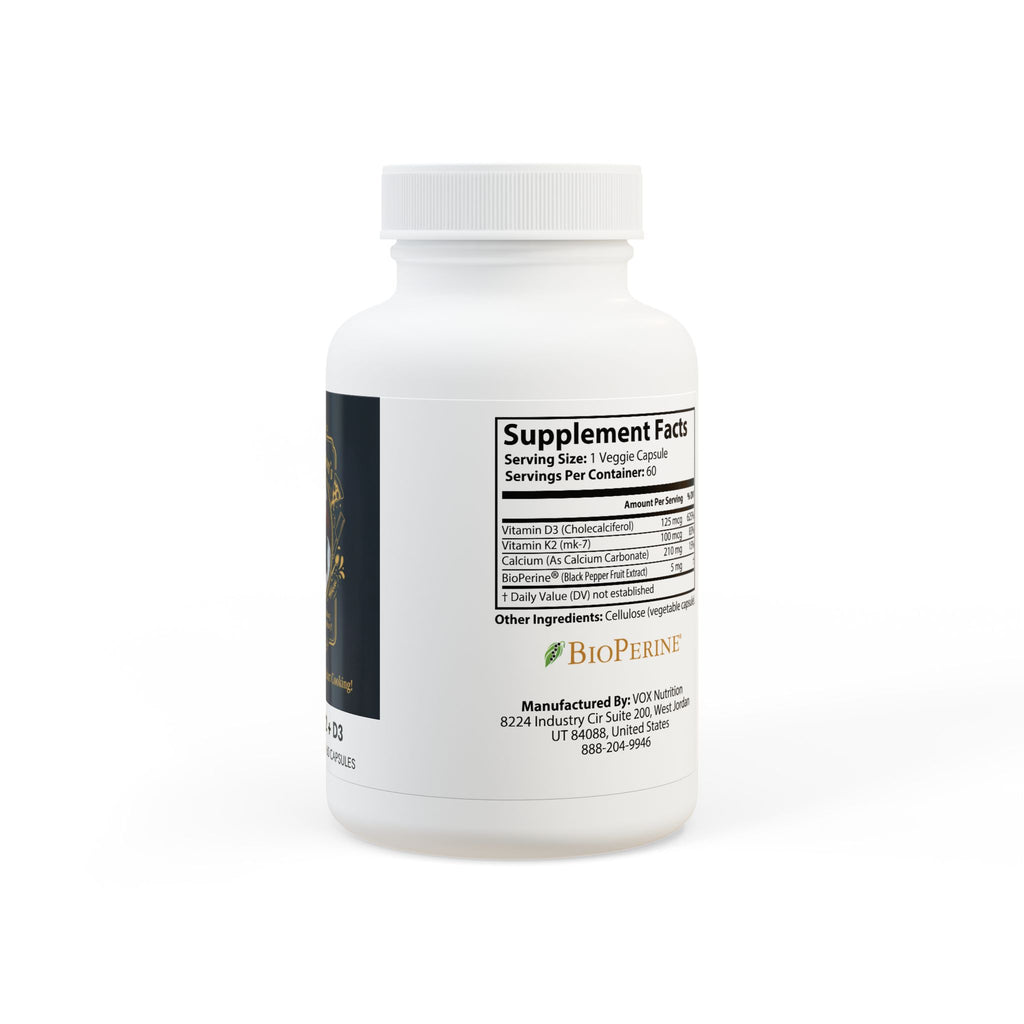 Vitamin K2 + D3 Supplement (60 Capsules)