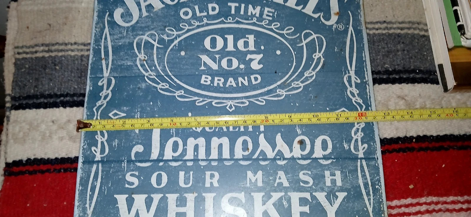 Vintage Jack Daniel's Old Time Old #7 Tennessee Whiskey Tin Sign — "The Blue One"