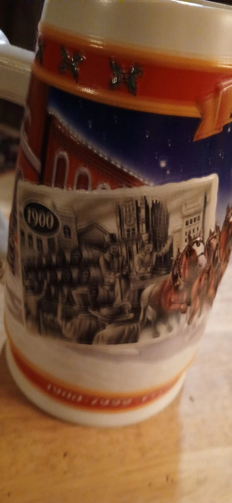 Budweiser 1999 Holiday Ceramic Stein "A Century of Tradition 1900–1999"