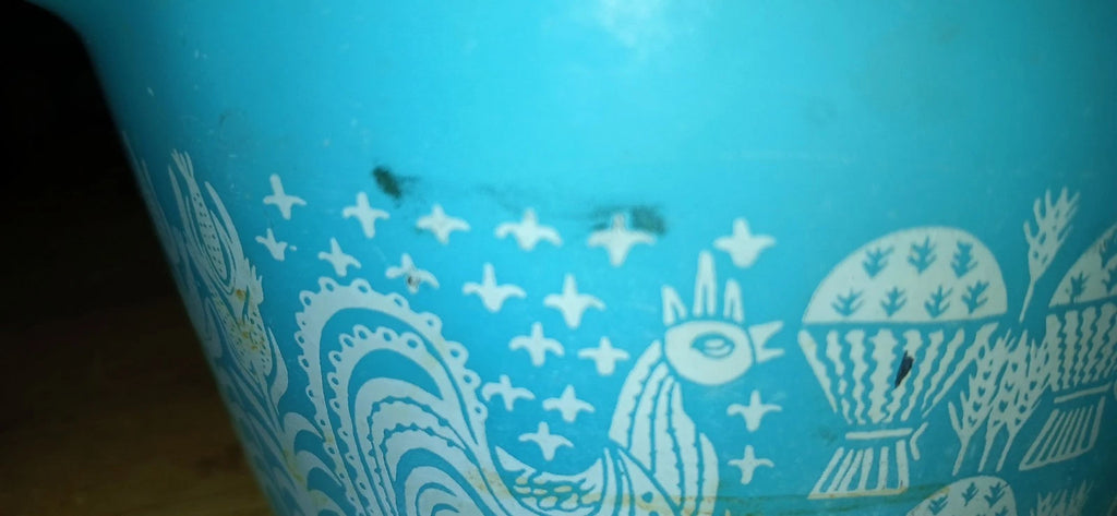 Vintage Pyrex Glass Blue Amish Country 1 Qt Casserole Dish