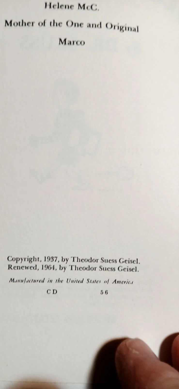 And to Think That I Saw It on Mulberry Street — Dr. Seuss Book Club Edition 1964