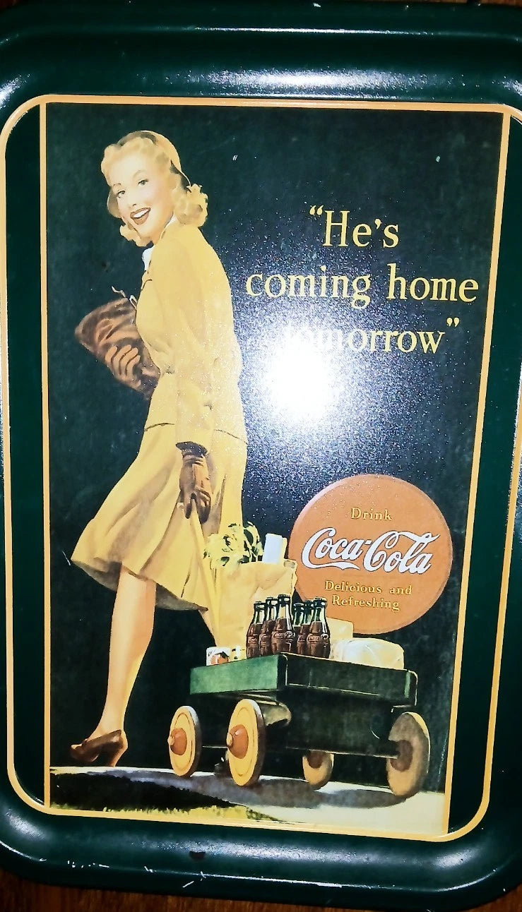 Coca-Cola Vintage Tray “He's Coming Home Tomorrow” 1991