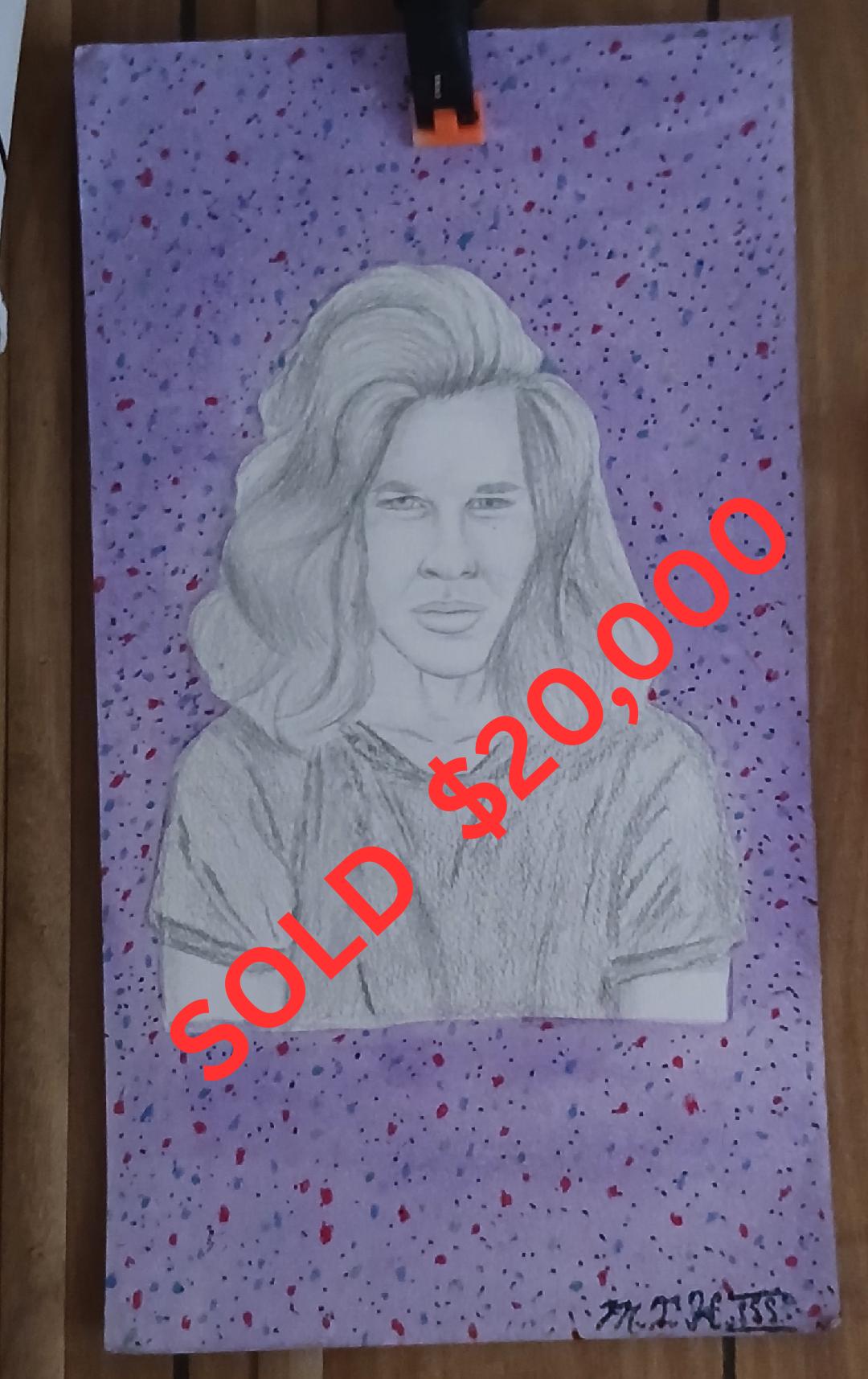Portrait — Kresimir (Acrylic & Pencil on Paper) — SOLD $20,000